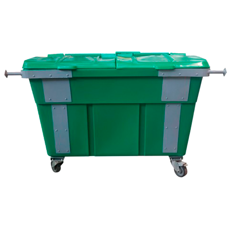 Container 1200l Container de Lixo 1200L Tampa Bipartida | Munhão de Aço